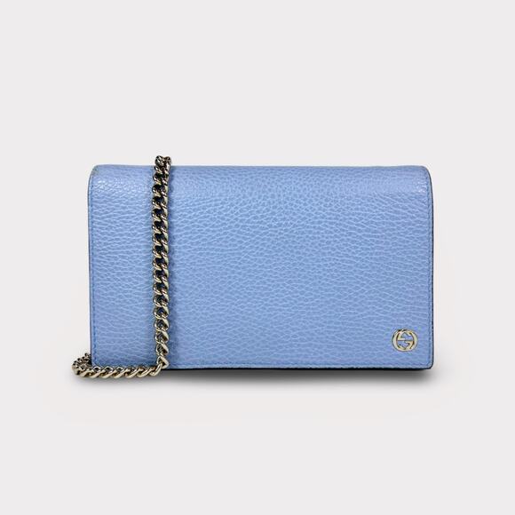 Gucci Interlocking G Betty Wallet On Chain Blue - Picture 1 of 14